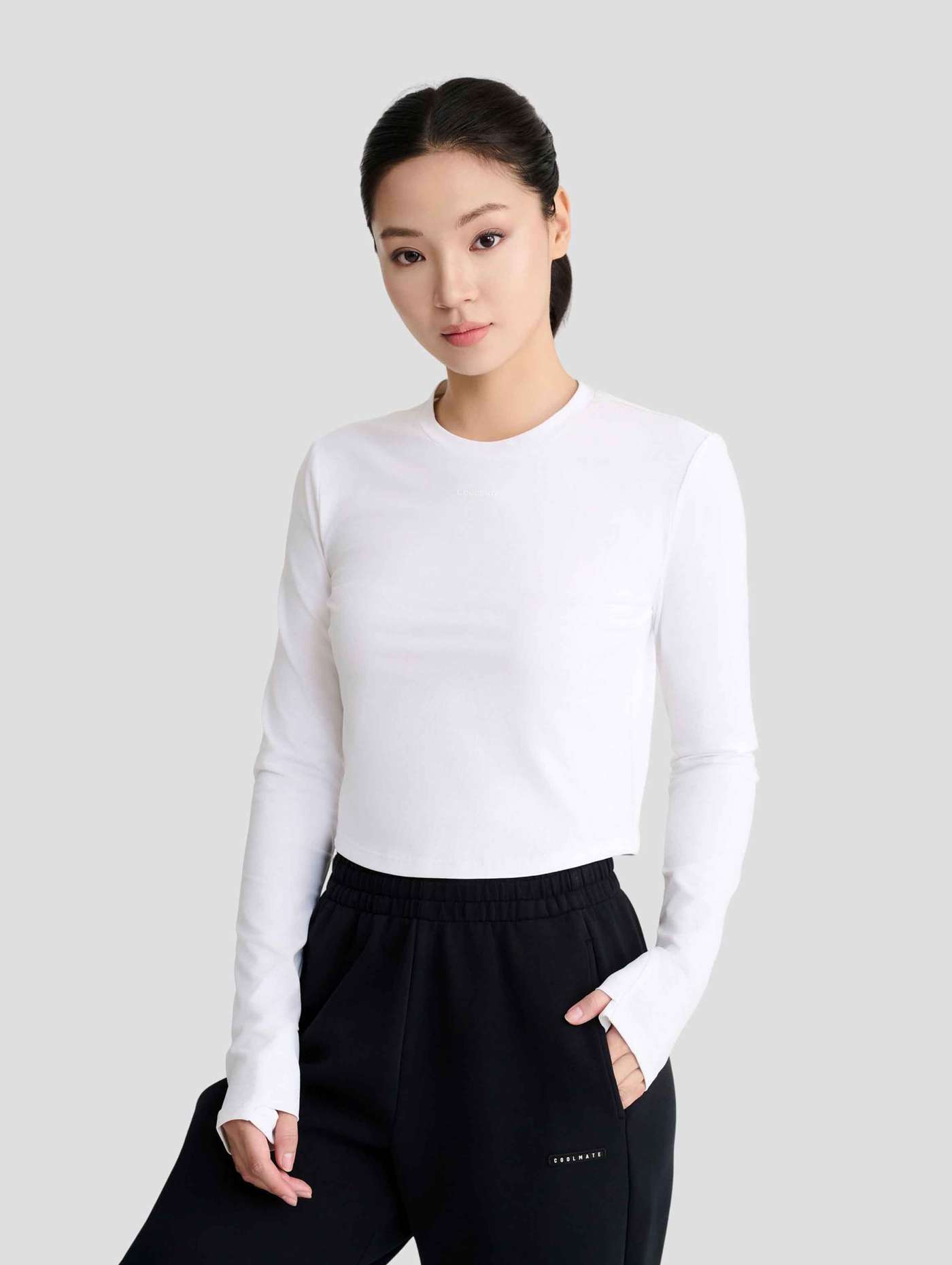 Áo dài tay thể thao nữ Croptop Flex - undefined