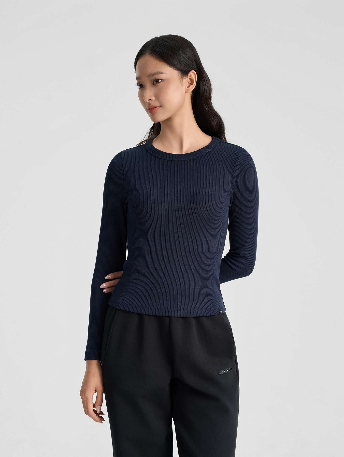 Áo dài tay thể thao nữ Comfort ribbed - undefined