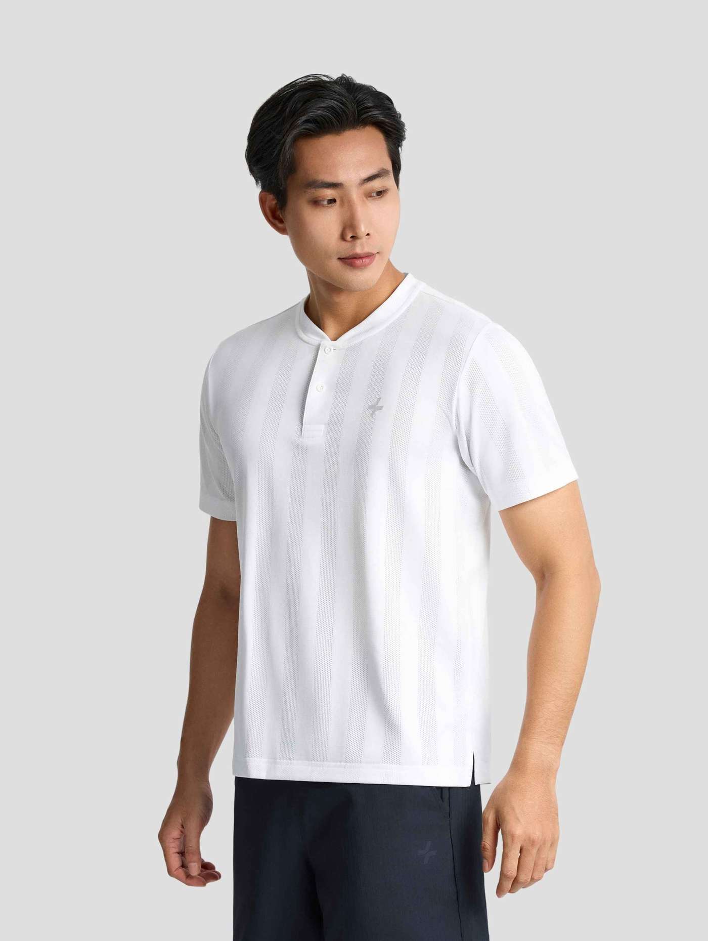 Áo thun thể thao nam Exdry jacquard cổ henley - undefined