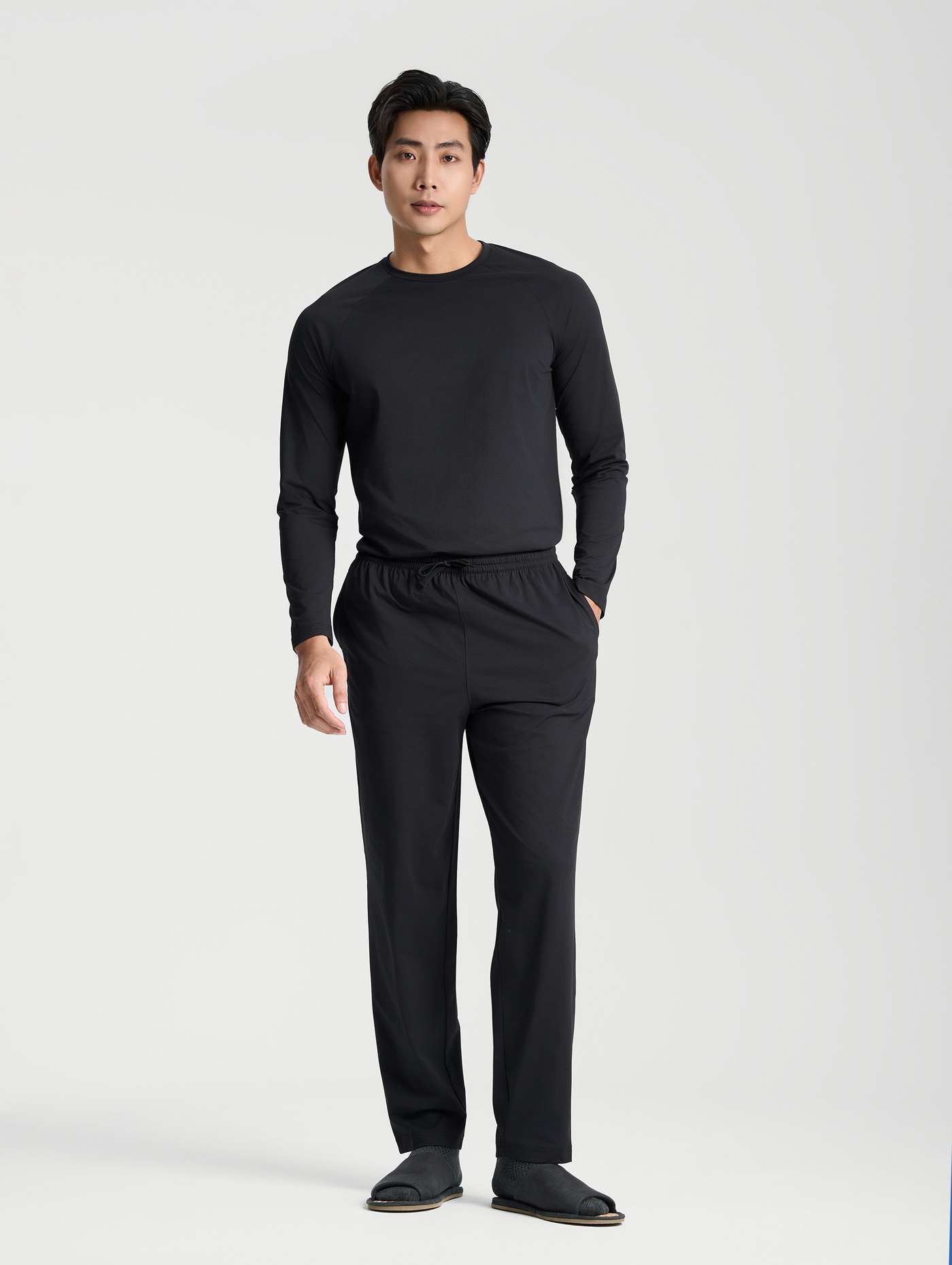 Bộ Mặc Nhà Nam Cotton Feel Dài Tay - undefined
