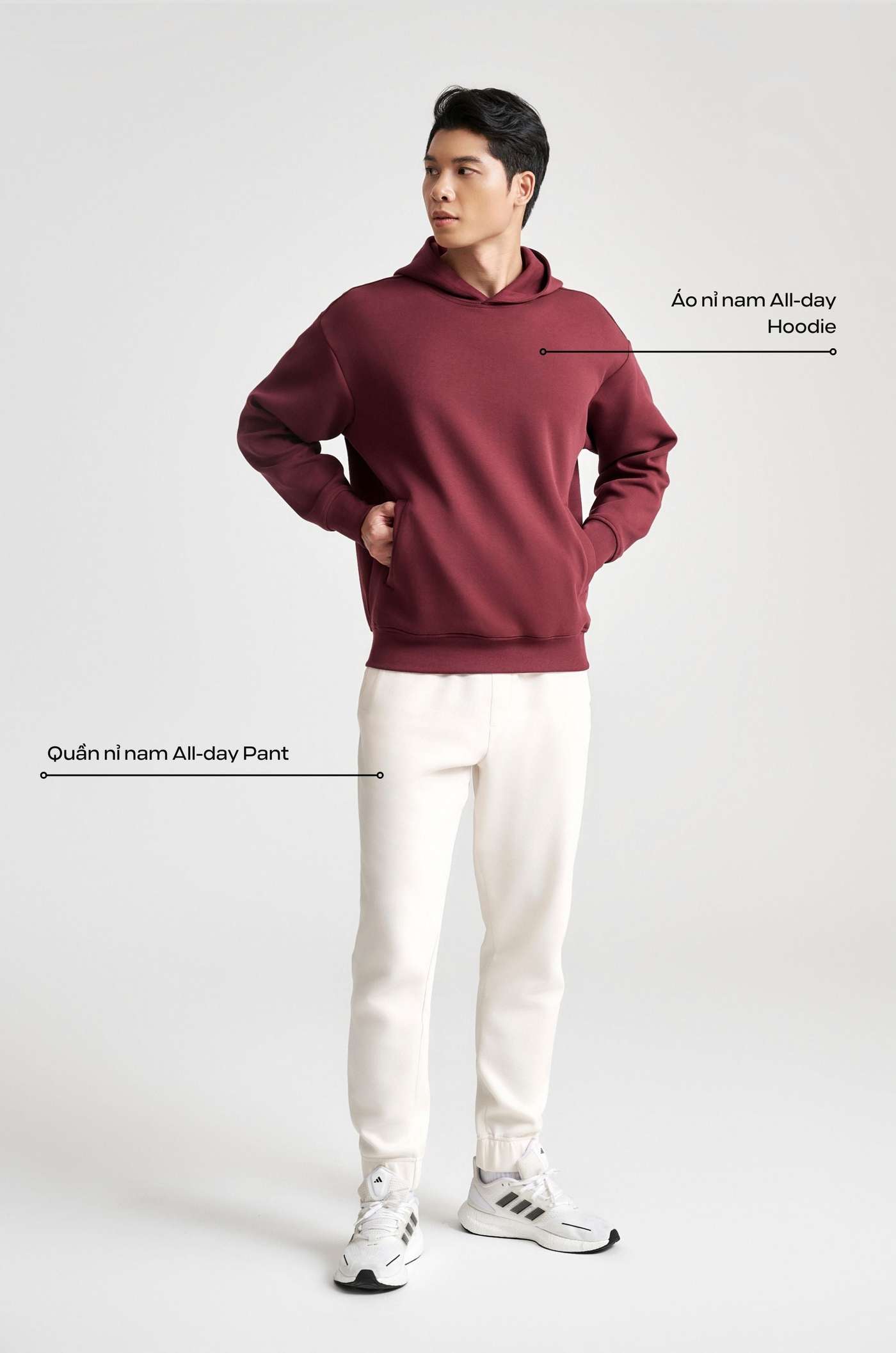Set nỉ nam All-day Hoodie - Đỏ - undefined