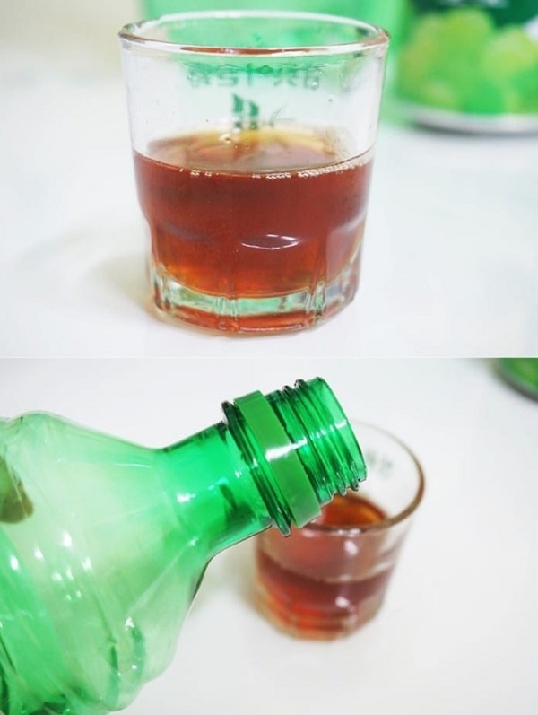 Rượu soju pha với giấm táo sẽ giúp giảm bớt vị đắng và có hậu vị chua chua ngọt ngọt