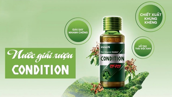 Nước uống giải rượu Condition có công dụng gián tiếp bảo vệ lá gan của người sử dụng