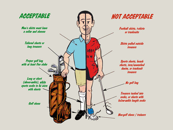 Những quy định trang phục đánh golf nam cần biết khác