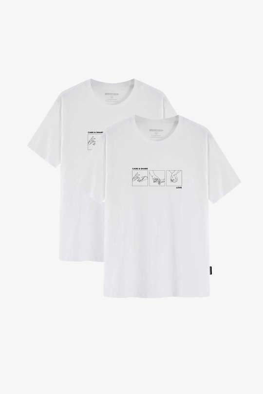 Combo 02 Áo thun cotton Care & Share Valentine hand in hand - undefined