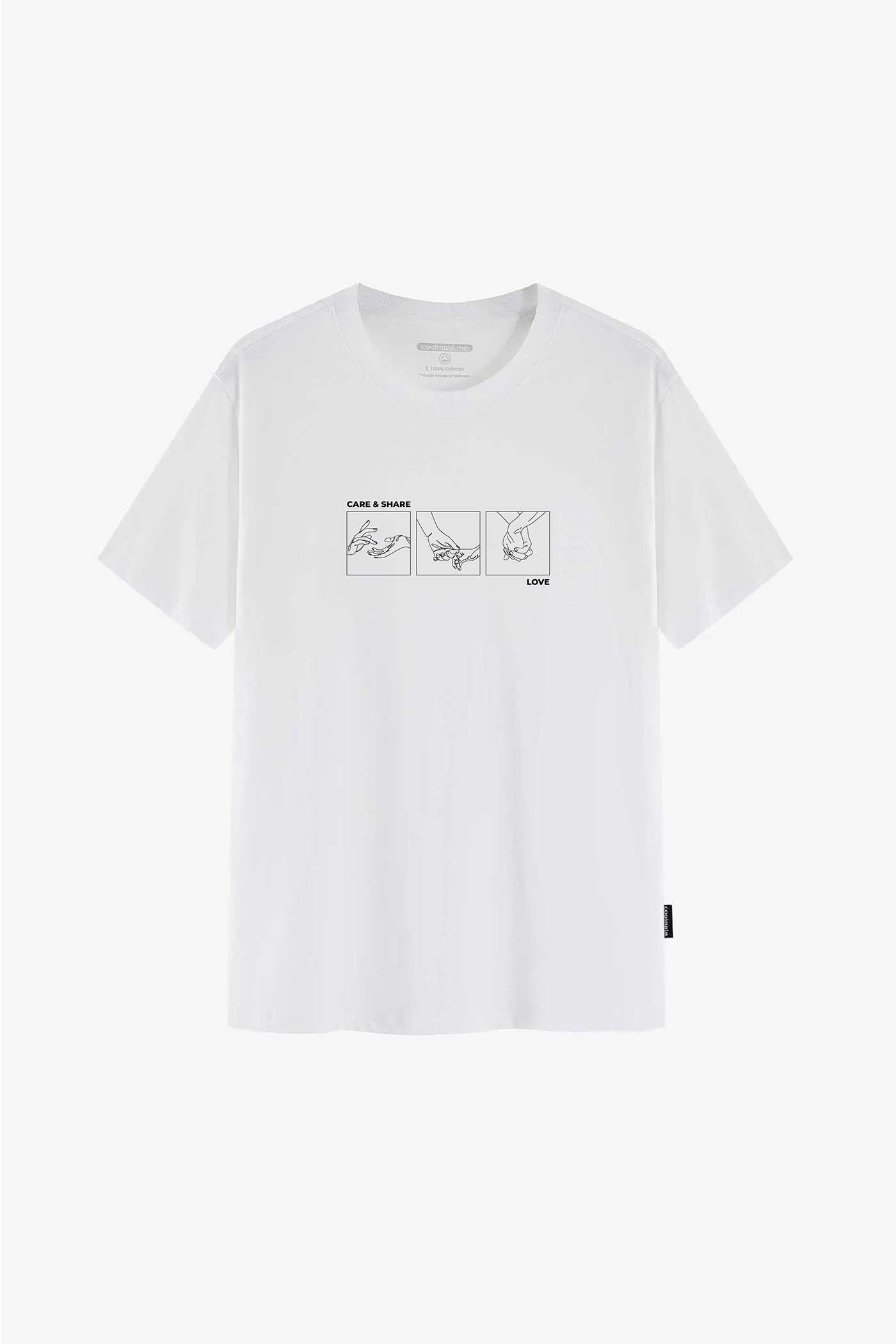 Combo 02 Áo thun cotton Care & Share Valentine hand in hand - undefined