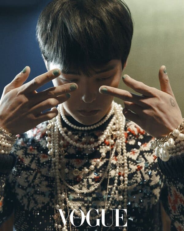Sự xuất hiện cá tính đến ấn tượng của G - Dragon trên tạp chí Vogue cùng vòng ngọc trai