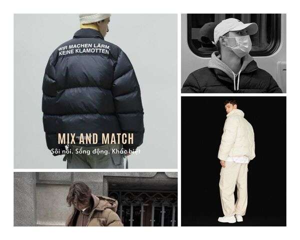 Cách phối đồ với áo phao lông vũ nam cực trendy