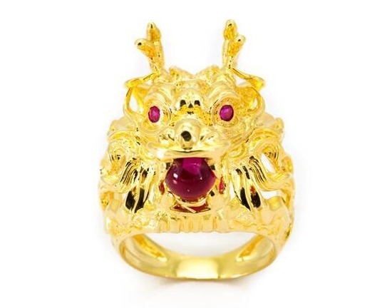 Nhẫn rồng vàng 9999 nam biểu trưng cho sự may mắn