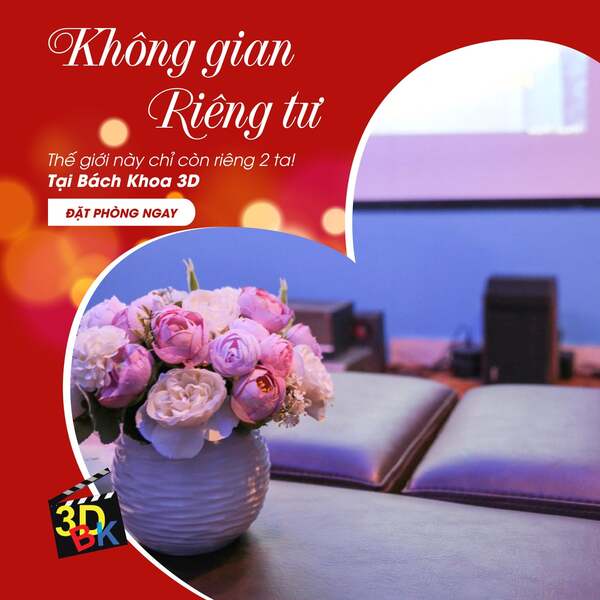 Cafe phim 3D Bách Khoa là hệ thống phòng chiếu phim HD cho cặp đôi nổi tiếng ở Hà Nội