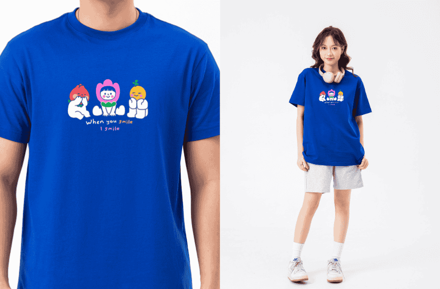 Áo in cotton Care & Share - U Smile I Smile