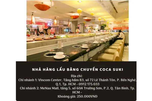 lẩu buffet tphcm băng chuyền Coca Suki