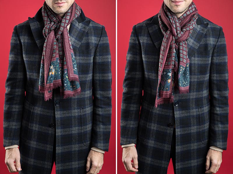how to wear a scarf on the back for men