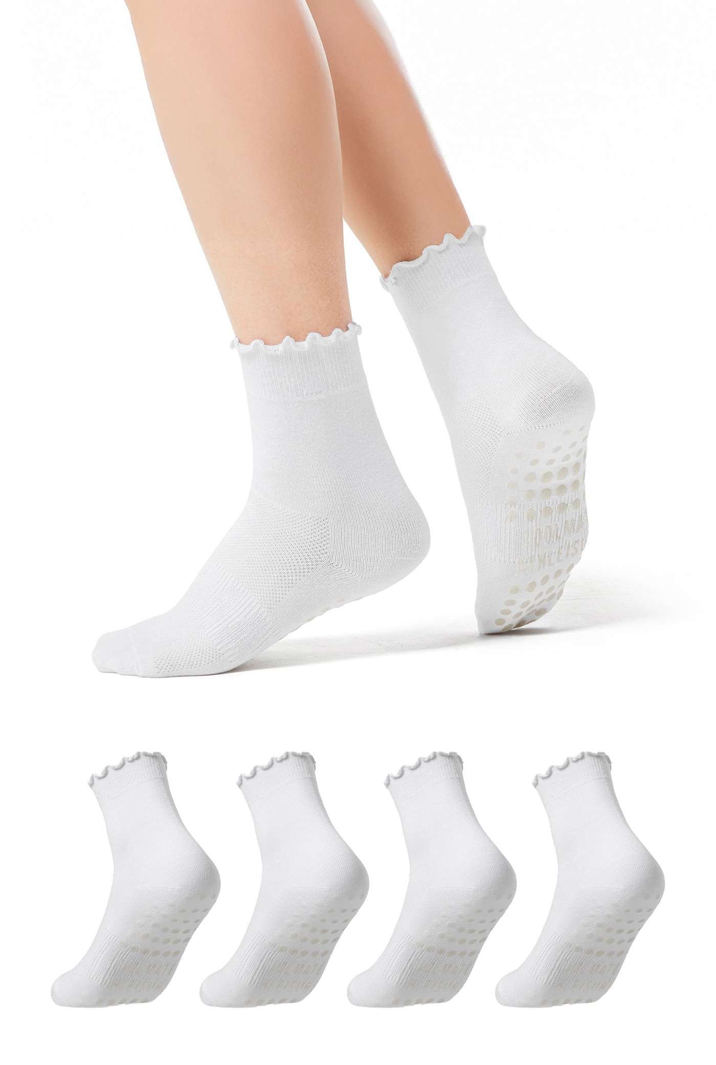 Pack 2 Tất Yoga & Pilates chống trượt Ruffle Socks - undefined