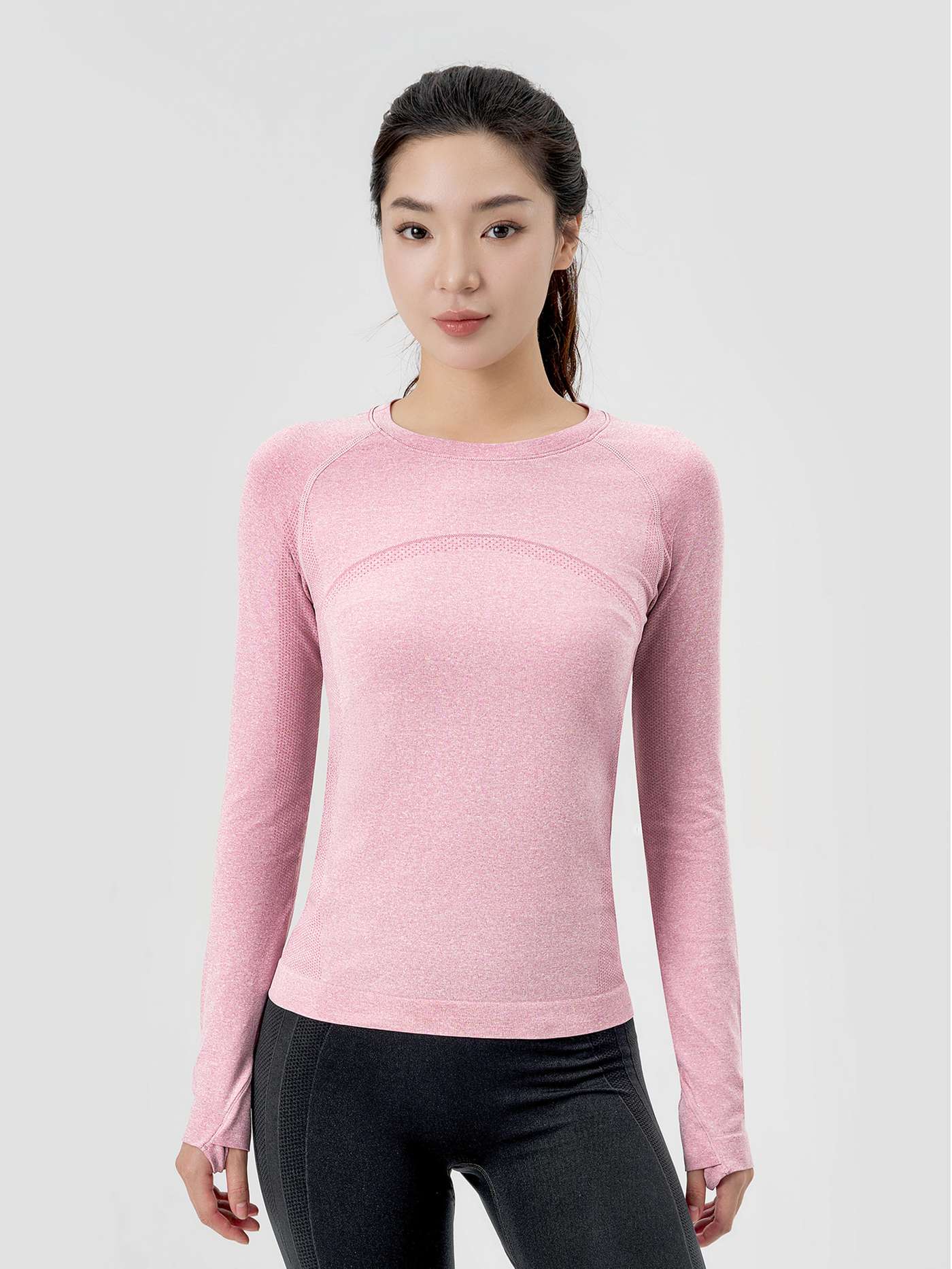 Áo dài tay thể thao Vital Seamless - Hồng - undefined